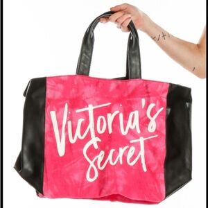 Victoria's Secret Pink and Black Tote Bag